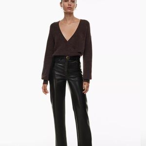 Aritzia black Melina leather pants, never worn, with tags! Size 00